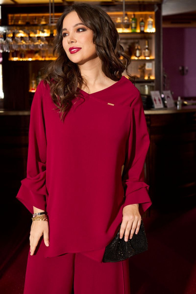 Блуза, брюки Anastasia 960 винный - фото 5