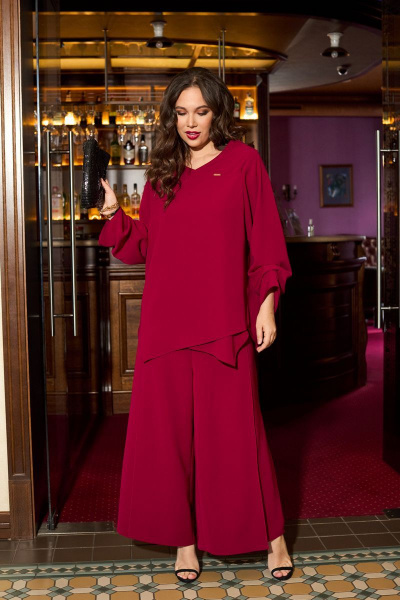 Блуза, брюки Anastasia 960 винный - фото 4