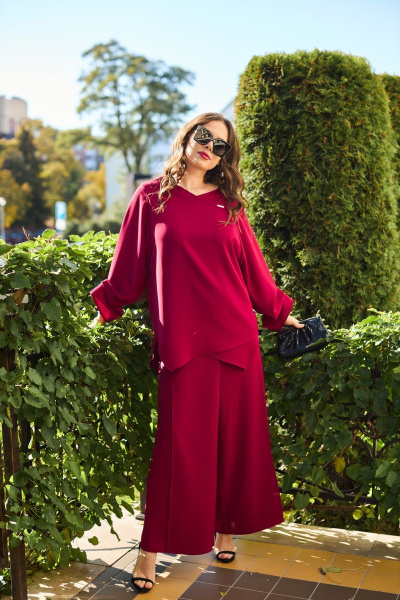 Блуза, брюки Anastasia 960 винный - фото 12