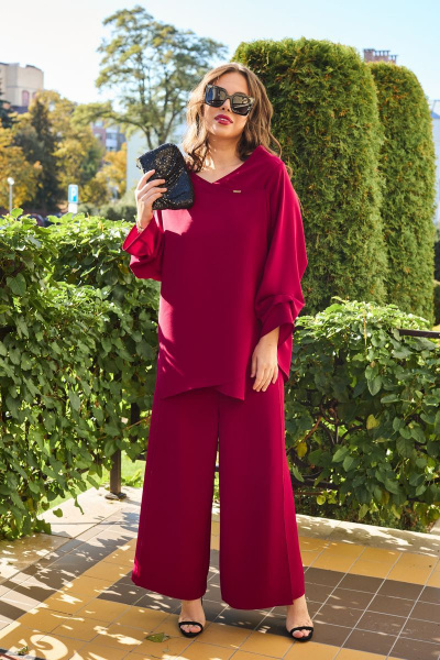 Блуза, брюки Anastasia 960 винный - фото 11