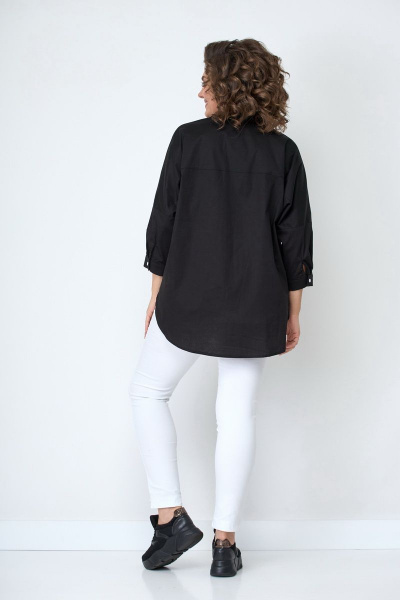 Круглогодичная свободная блуза из хлопка с фигурными вырезами Solomeya Lux 752А - фото 3