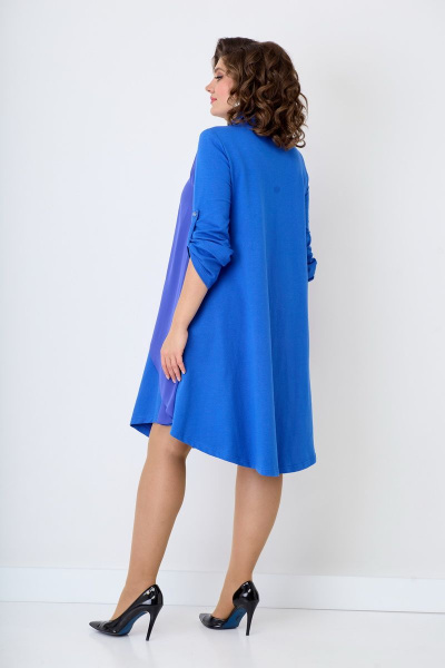 Платье с вставкой из шифона и карманами Solomeya Lux 943A - фото 4