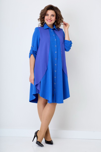 Платье с вставкой из шифона и карманами Solomeya Lux 943A - фото 3