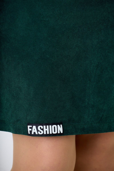 Платье из искусственной замши и хлопка с карманами Solomeya Lux 763 зеленый - фото 4