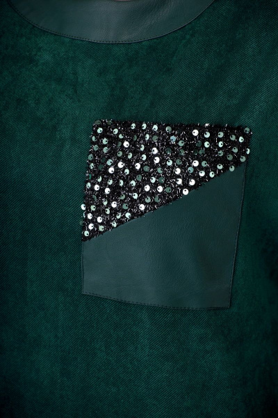 Платье из искусственной замши и хлопка с карманами Solomeya Lux 763 зеленый - фото 3