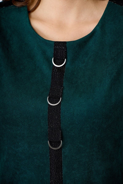 Платье из искусственной замши с вставкой из пайеток Solomeya Lux 772 зеленый - фото 4