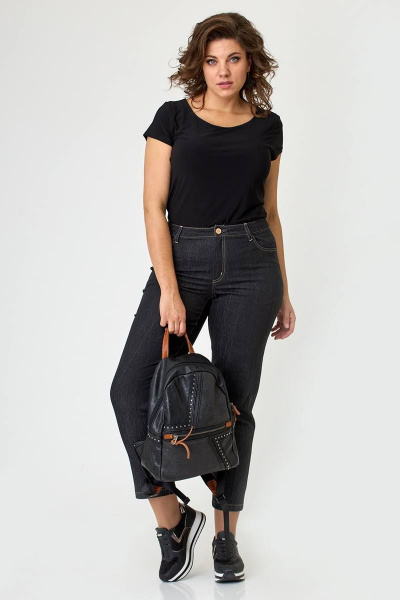 Брюки джинс с завышенной талией и длиной 7/8 для демисезона Zlata 4416 - фото 1