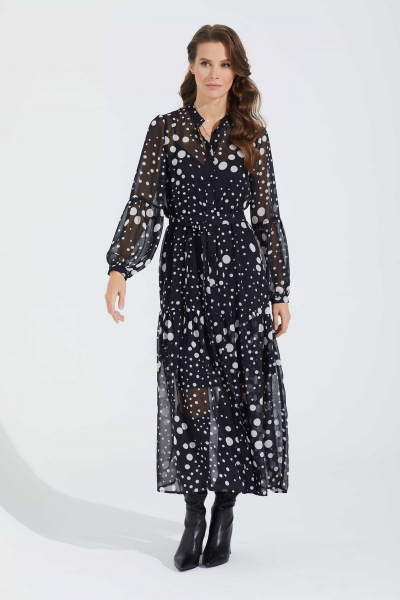 Круглогодичное черное платье из шифона на каждый день и наряд Motif 1700 - фото 3