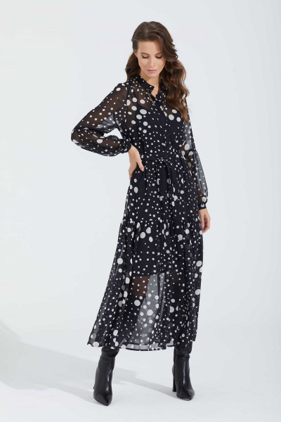 Круглогодичное черное платье из шифона на каждый день и наряд Motif 1700 - фото 2