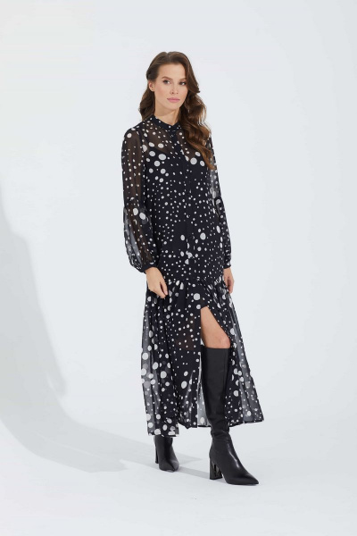 Круглогодичное черное платье из шифона на каждый день и наряд Motif 1700 - фото 5