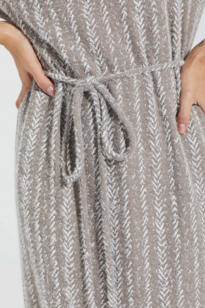 Платье бежевое демисезонное из трикотажа Motif 1695 - фото 5