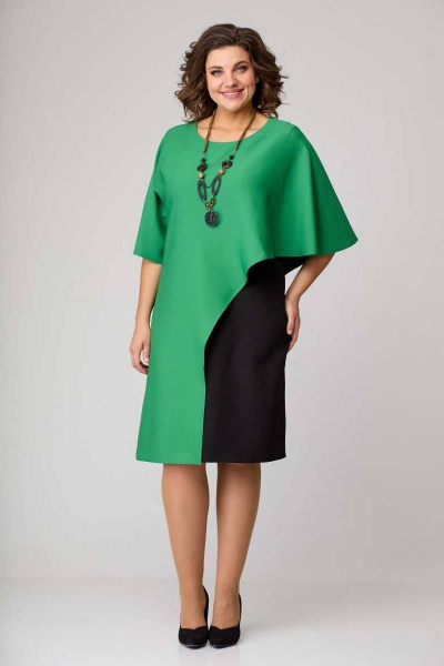 Свободное платье с асимметричным кулисом из текстиля Danaida 2150 /1 - фото 2