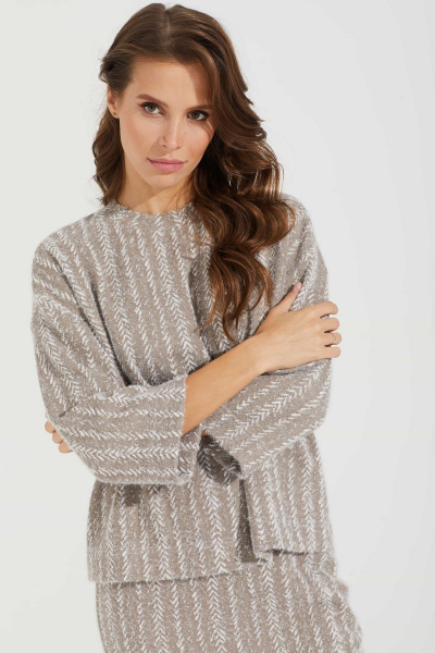 Бежевый джемпер и юбка из трикотажа Motif 2142 - фото 6