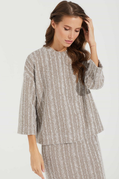 Бежевый джемпер и юбка из трикотажа Motif 2142 - фото 5