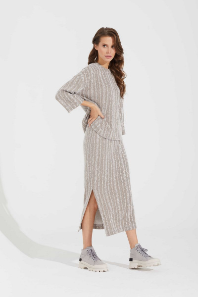 Бежевый джемпер и юбка из трикотажа Motif 2142 - фото 2