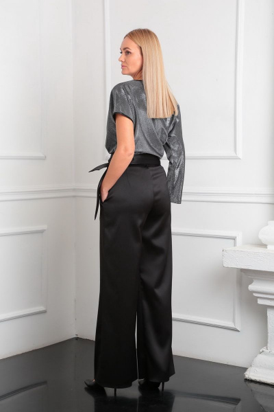 Широкие брюки с запахом, с поясом и функц. карманами AXXA 71590А - фото 7