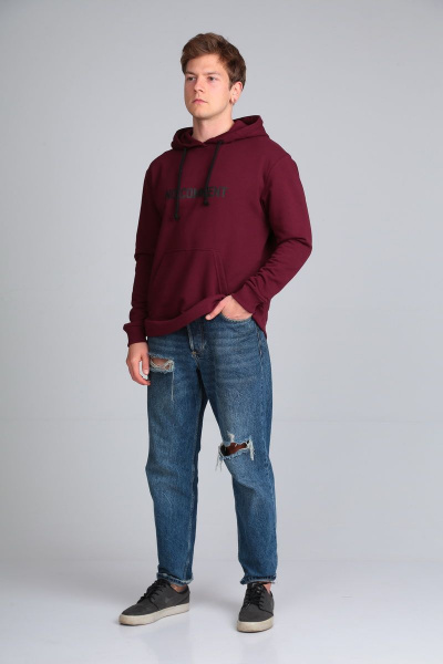 Худи на каждый день из трикотажа с принтом и капюшоном HIT 0213/1 - фото 3