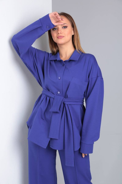Брюки, рубашка LS 103/1 василек - фото 3