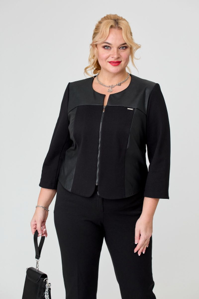 Жакет укороченный с рукавом 3/4 на тесьме-молнии БАГРЯНИЦА 5061 - фото 4