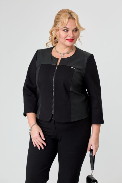 Жакет укороченный с рукавом 3/4 на тесьме-молнии БАГРЯНИЦА 5061 - фото 3