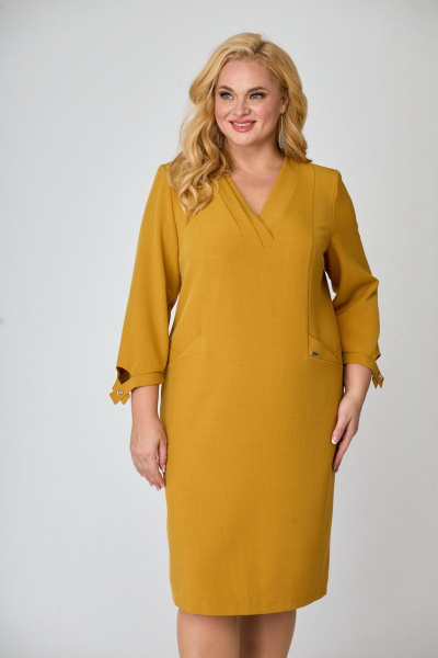 Платье нарядное полуприлегающего силуэта с рельефами БАГРЯНИЦА 5058 - фото 2