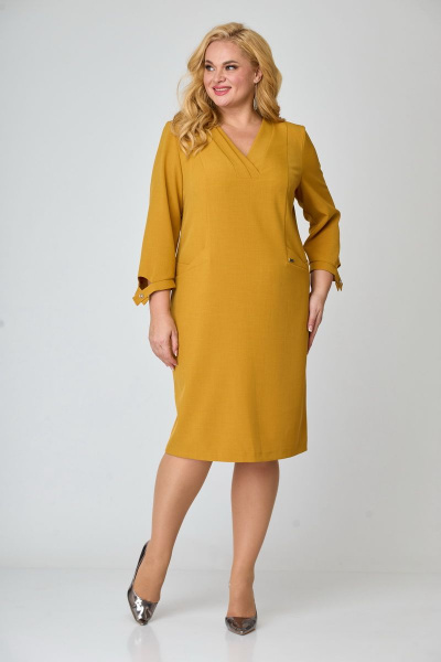 Платье нарядное полуприлегающего силуэта с рельефами БАГРЯНИЦА 5058 - фото 1