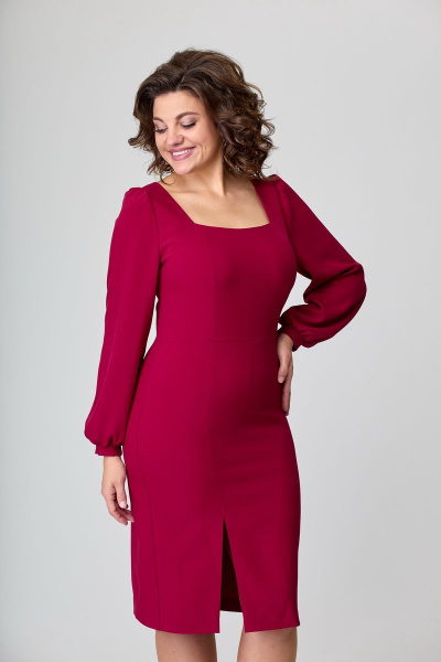 Длина приталенного нарядного платья с вытачками БАГРЯНИЦА 3119 - фото 6