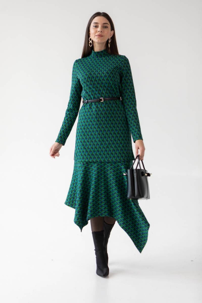 Джемпер, юбка Ivera 6039 синий, зеленый - фото 1