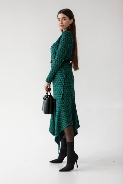 Джемпер, юбка Ivera 6039 синий, зеленый - фото 8