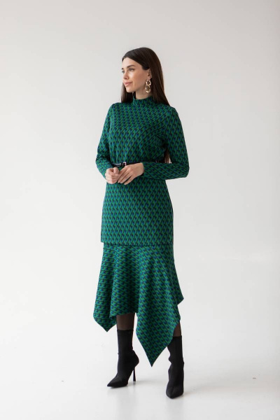 Джемпер, юбка Ivera 6039 синий, зеленый - фото 6