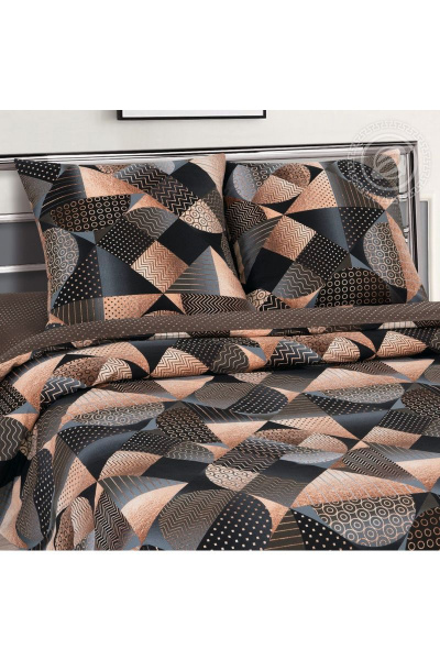 Постельный комплект из хлопкового поплина коричневый АРТПОСТЕЛЬ 900 неаполь - фото 2