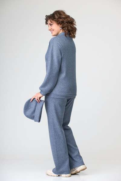 Брюки, джемпер, куртка, шапка T&N 7120 молочный_перламутровый-синий_меланж - фото 11