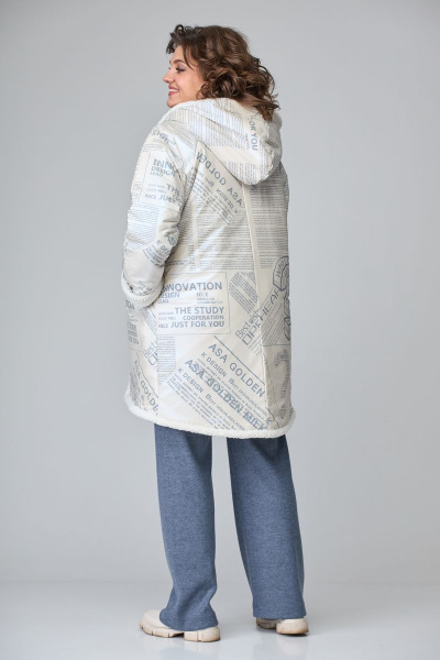 Брюки, джемпер, куртка, шапка T&N 7120 молочный_перламутровый-синий_меланж - фото 7