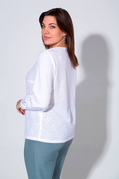 Голубой 3-частный деловой комплект из текстиля Liona Style 860 пепельно-голубой - фото 5