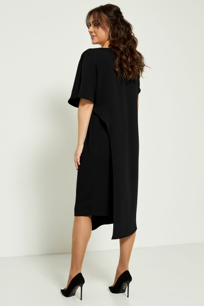 Элегантное свободное платье с асимметричными рукавами Магия моды 2185 черный - фото 3