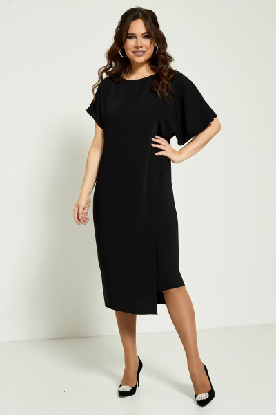 Элегантное свободное платье с асимметричными рукавами Магия моды 2185 черный - фото 2
