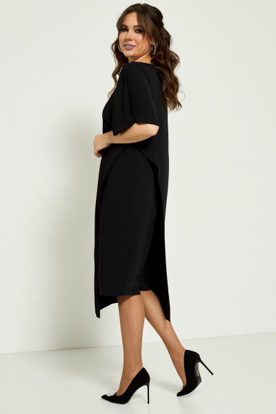 Элегантное свободное платье с асимметричными рукавами Магия моды 2185 черный - фото 4