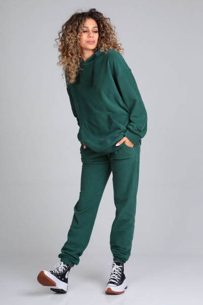 Демисезонный костюм из флиса с начесом и карманами HIT 0320 зеленый - фото 3