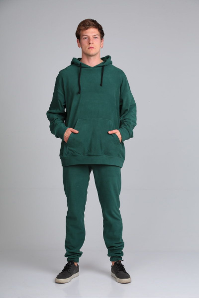 Демисезонный спортивный костюм из флиса с начесом HIT 0320/1 зеленый - фото 2