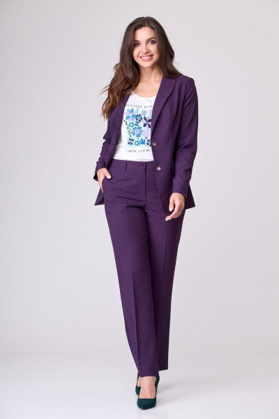 Брюки, жакет БелЭльСтиль 205-1 64 22+596-1 06 22 фуксия - фото 3