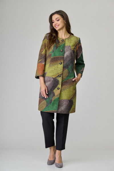 Кардиган БелЭльСтиль 727-1 72 22 олива - фото 5