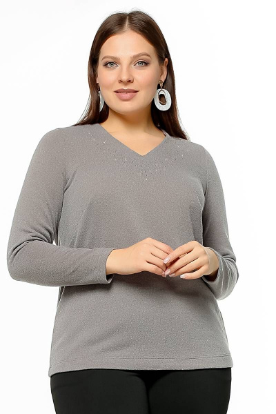 Джемпер с нагрудными вытачками и стразами из ангоры La rouge 3241 капучино - фото 1