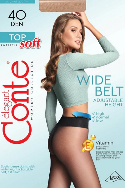 Колготки из трикотажа черные плотные низкая талия CONTE Top_40_Nero - фото 4