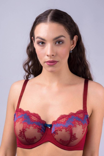 Красный кружевной мягкий бюстгальтер с каркасом Verally 2110-1 алая роза - фото 1