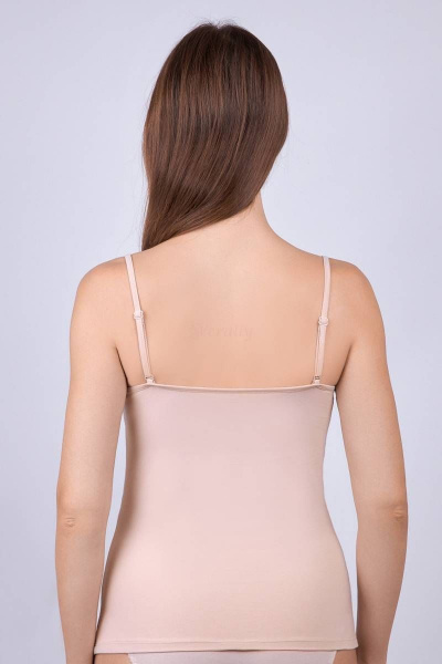 Розовая майка из эластичного хлопкового полотна Verally 353-1 серебристый пион - фото 2