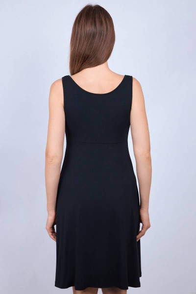 черная повседневная сорочка из вискозы и трикотажа Verally 386М-1 черный - фото 2