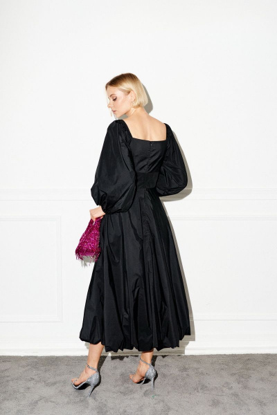Платье вечернее из плотного с блеском полотна с рукавами на резинке ANNETE A3274 - фото 3