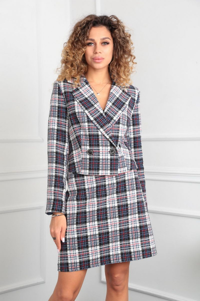 Жакет и юбка в стиле Шанель для делового образа AXXA 26146 - фото 6