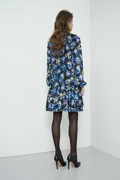 Короткое праздничное платье с принтом, V-образная горловина Art Ribbon M3792P - фото 5