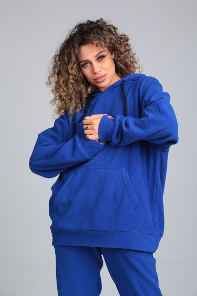 Теплый флисовый костюм из трикотажа с карманами HIT 0320 синий - фото 2